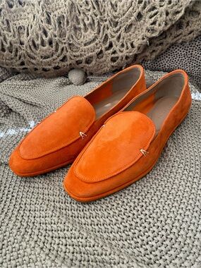 Aerosoles orange suede loafers 8 NEW